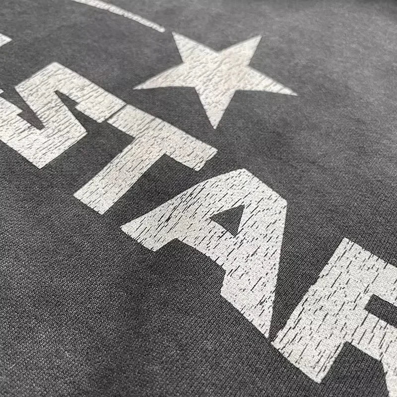 Hellstar Basic Logo Black Large logo washout hoodie for men and women