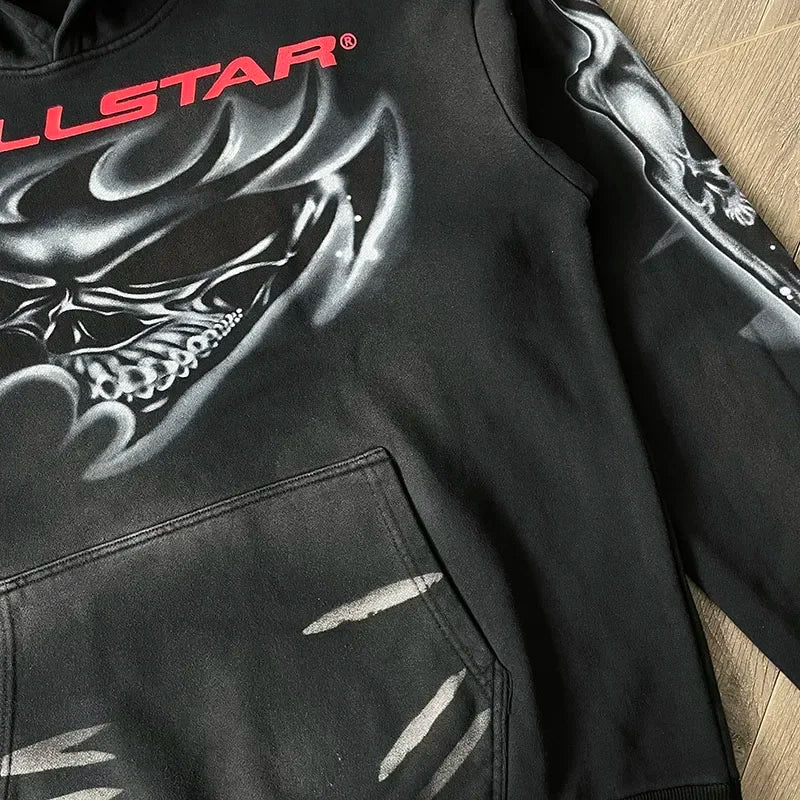 Hellstar  Airbrushed Skull print hoodie