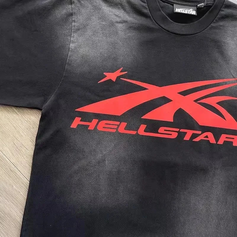 Same big logo cotton wash short sleeve T-shirt from HELLSTAR INS