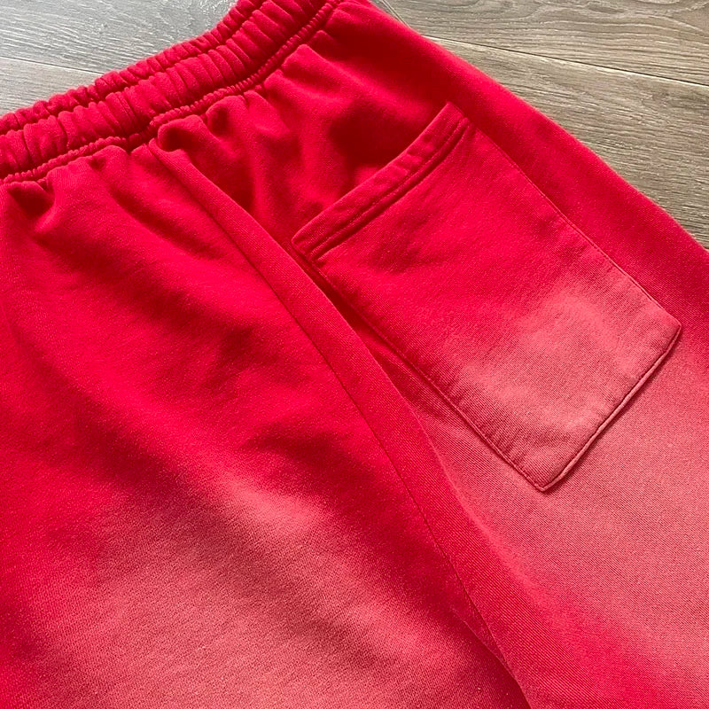 hellstar Red Flare pants Wash spliced sports casual pants 2 colors