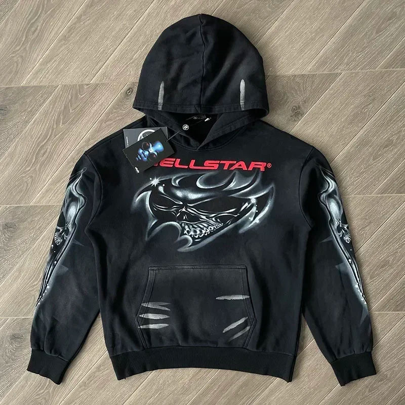 Hellstar  Airbrushed Skull print hoodie