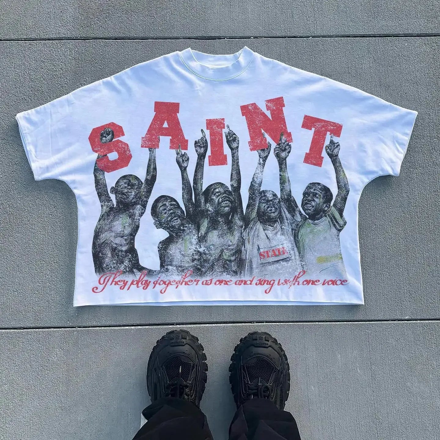 2024fw Saint Tears T-Shirt Men Women Unisex Streetwear Oversize T Shirt Tee Tops