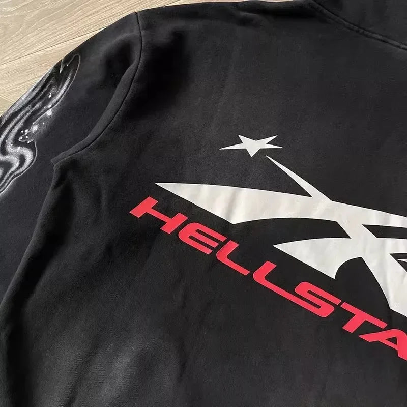 Hellstar  Airbrushed Skull print hoodie